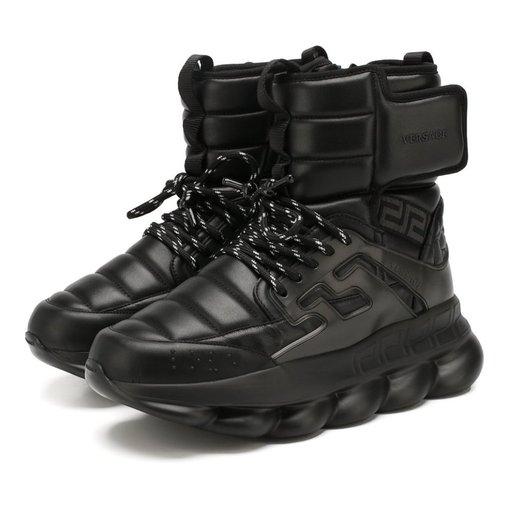 🎁 Versace Men's Chain Reaction High Top Sneakers Boot - Picture 1 of 9